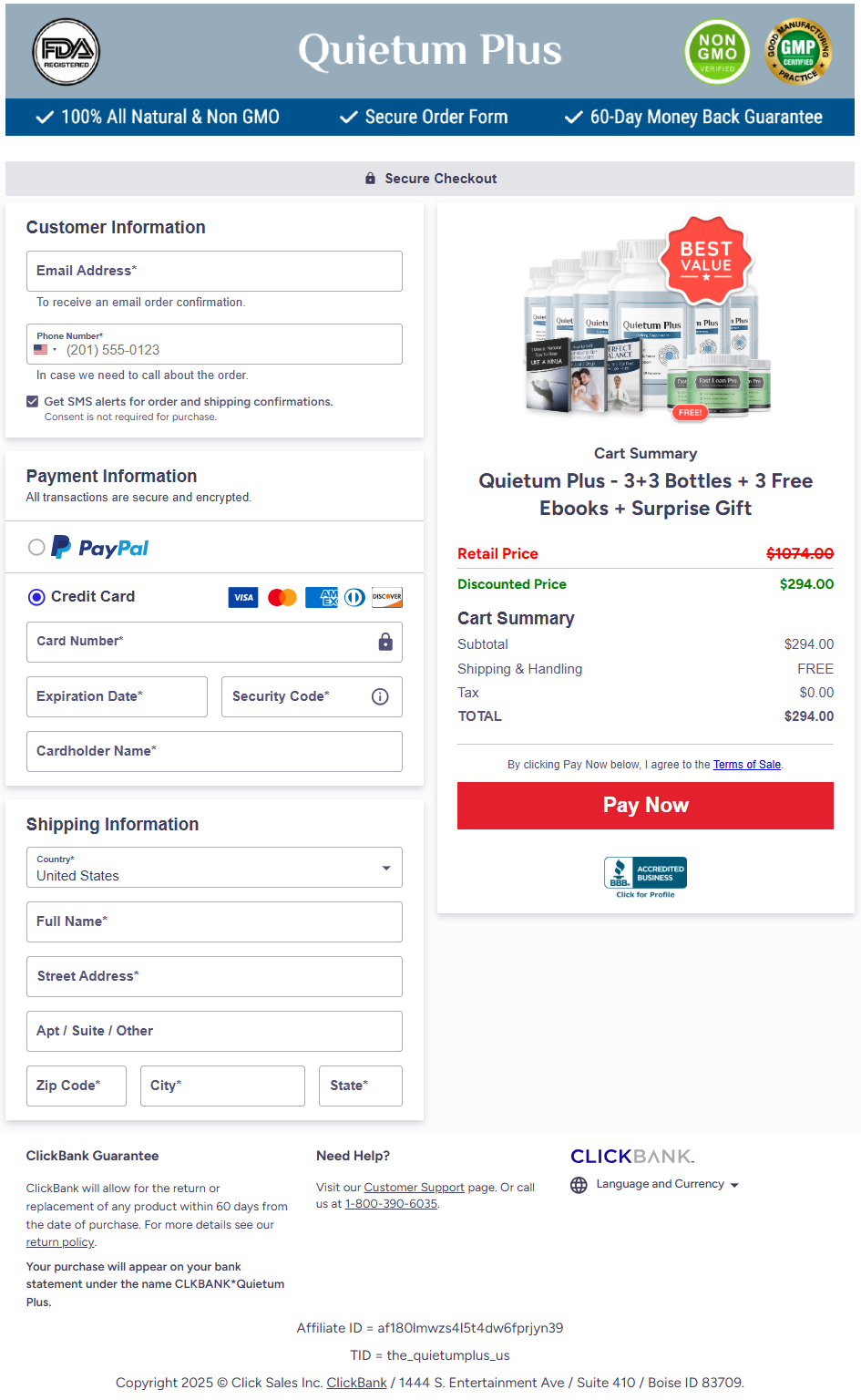 Quietum Plus Official Website Secure Order Page